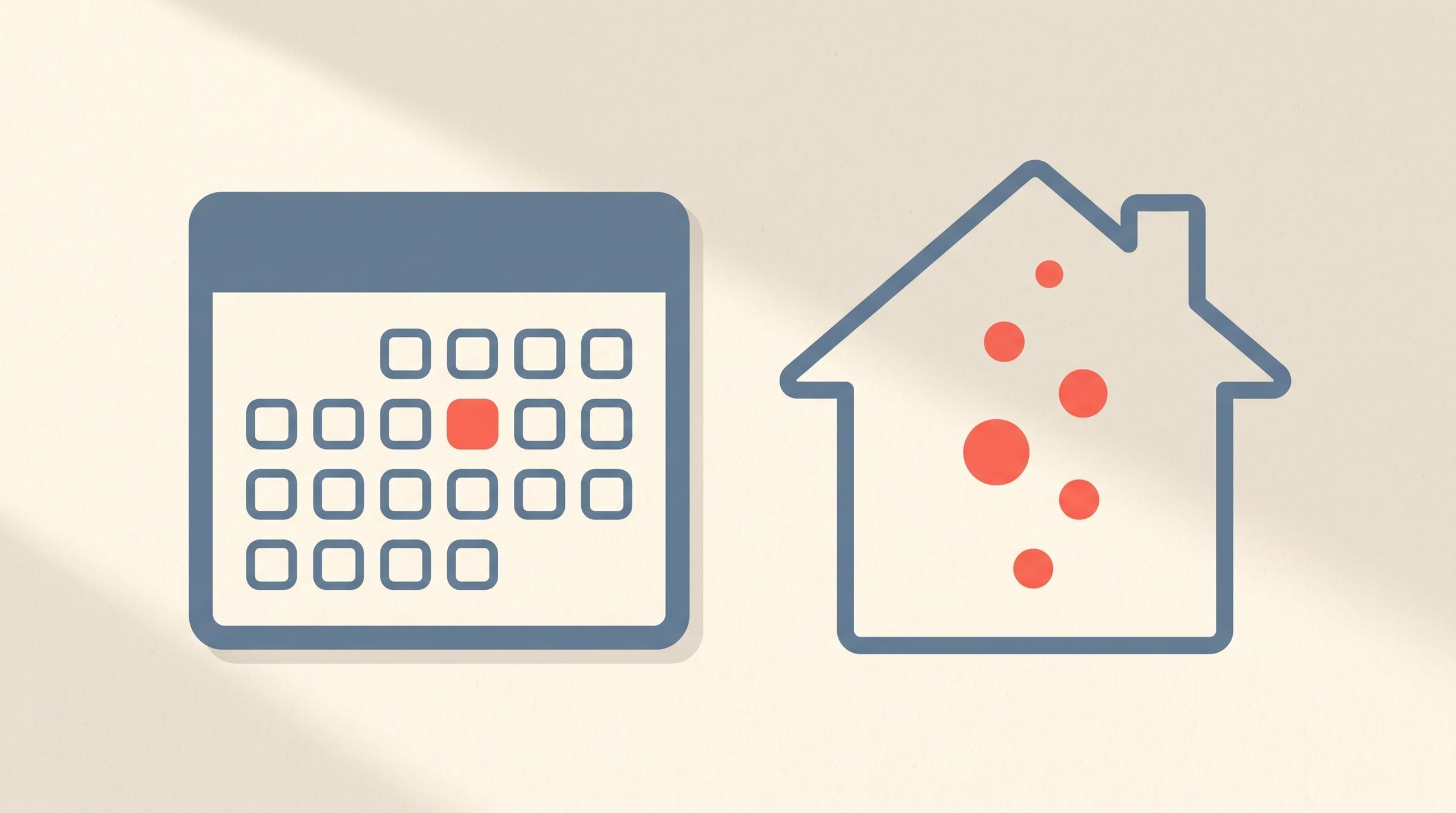 Illustration à plat d'un calendrier avec une journée en évidence et le symbole du radon — Mois de la sensibilisation au radon